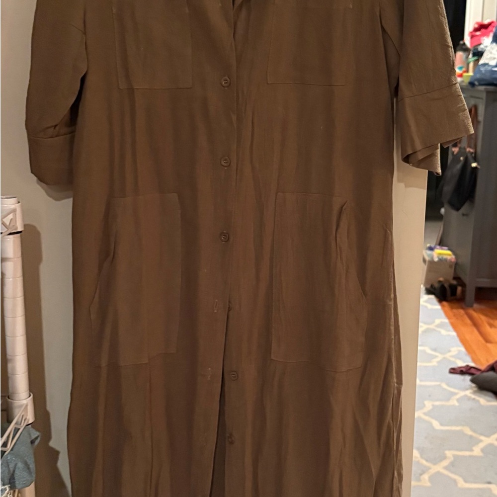 Brown Button-Up Dress